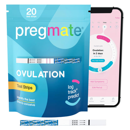 Pregmate 20 Ovulation Test Strips Predictor Kit (20 Count) – Accurate Ovulation Tests & LH Surge Predictor