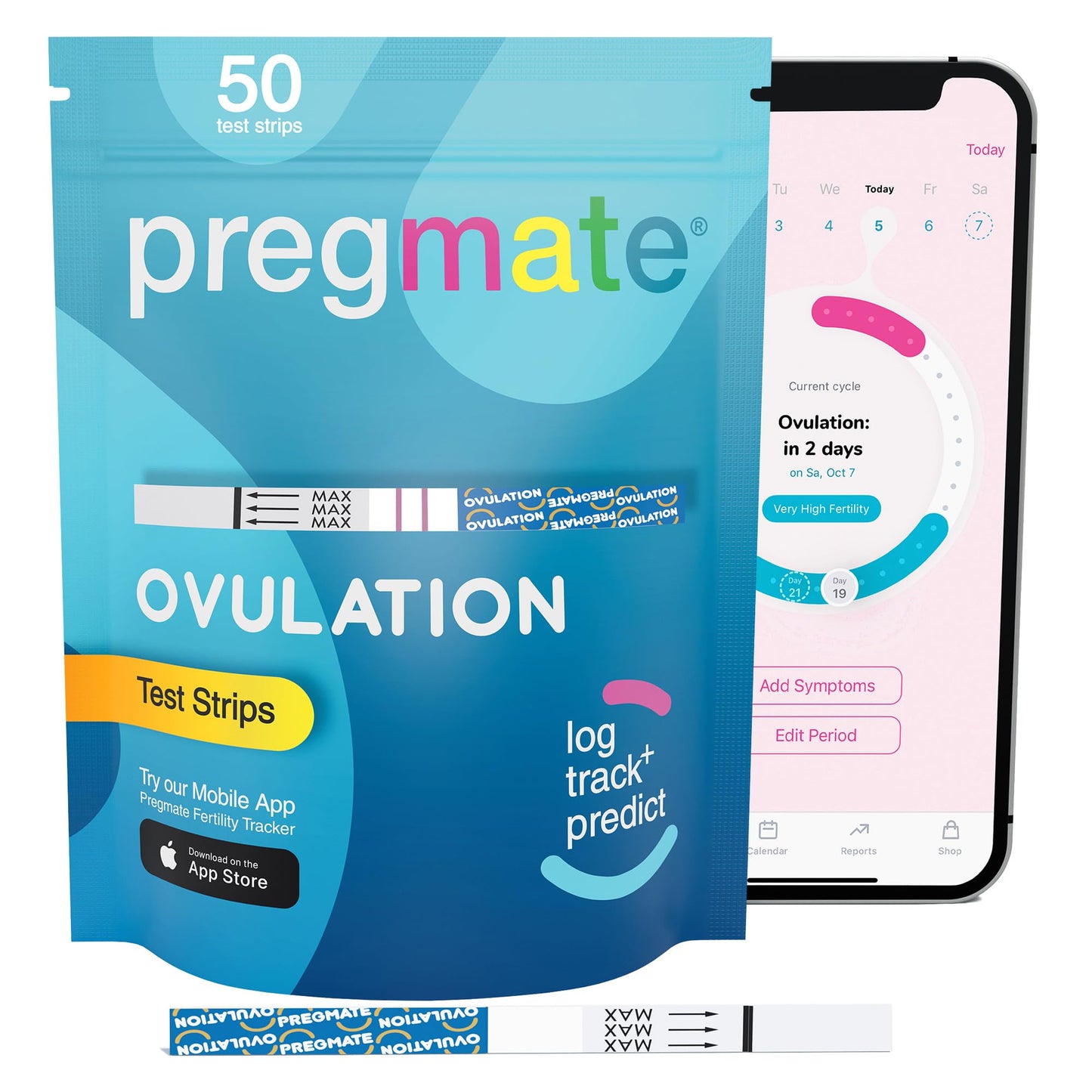 Pregmate 50 Ovulation Test Strips Predictor Kit (50 Count) - Ovulation Predictor Kit