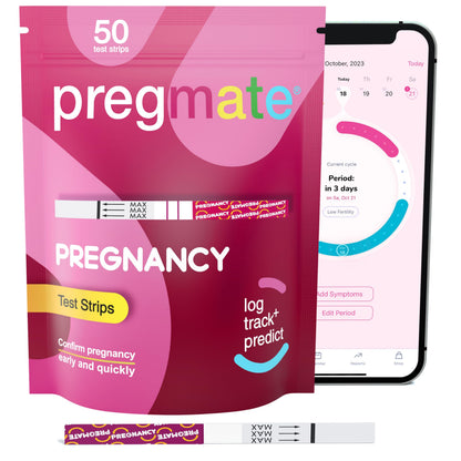 Pregmate 50 Pregnancy Test Strips – 50 Count, Quick & Accurate Home Test