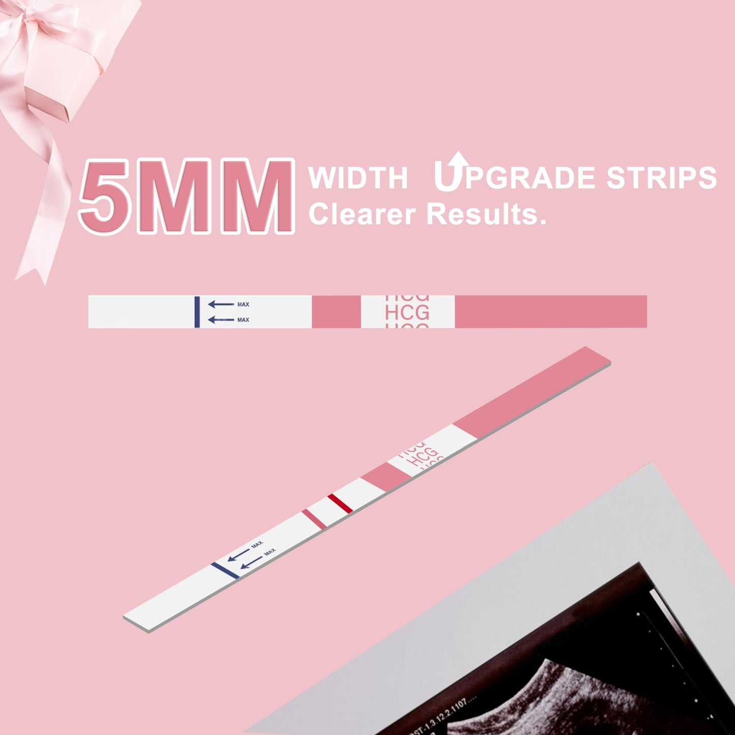 Pregnancy Test Strips with Urine Cups – hCG Home Tests, 25 mIU/mL, 99% Accurate, 10 Count