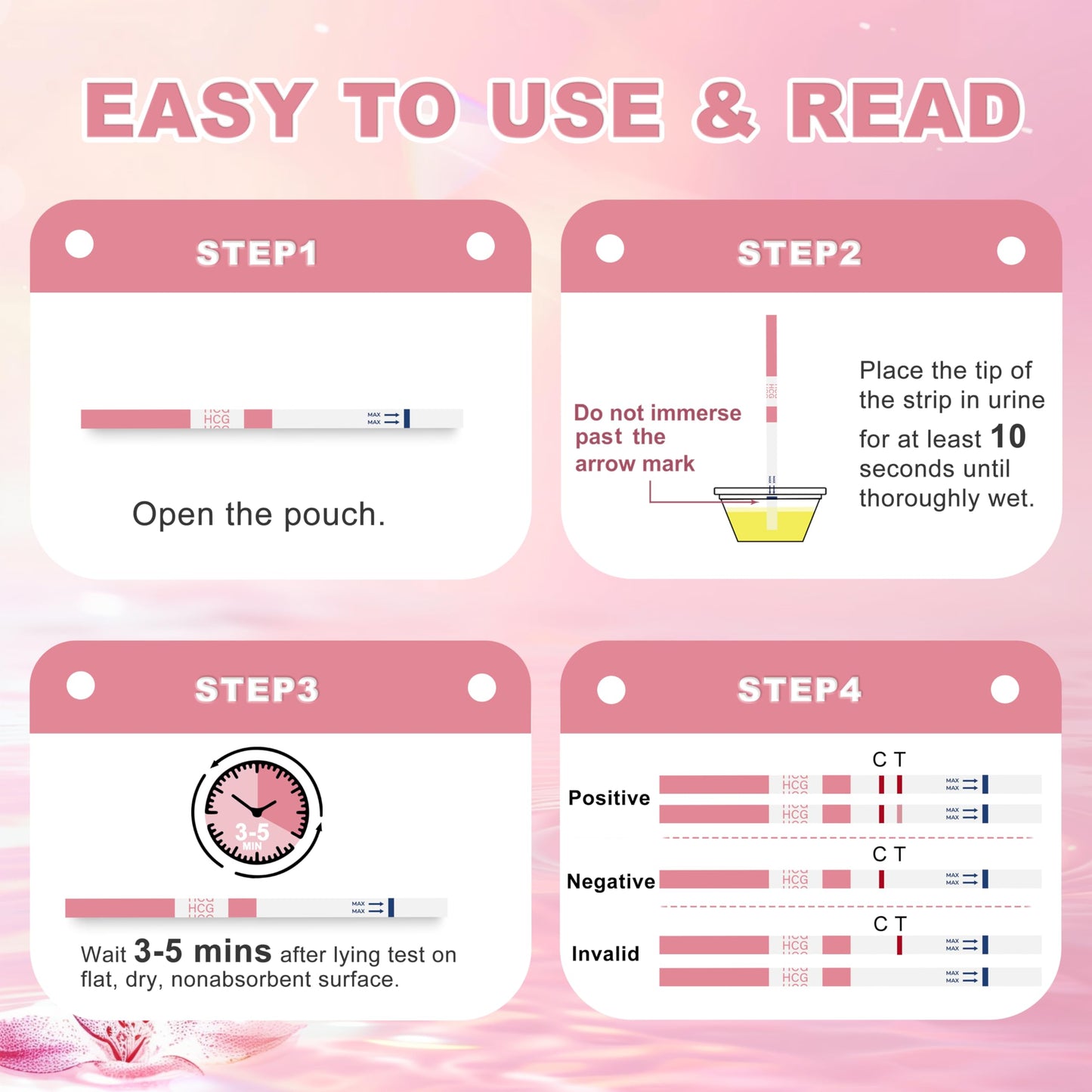 Pregnancy Test Strips with Urine Cups – hCG Home Tests, 25 mIU/mL, 99% Accurate, 10 Count