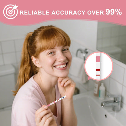 Pregnancy Test Strips with Urine Cups – hCG Home Tests, 25 mIU/mL, 99% Accurate, 10 Count