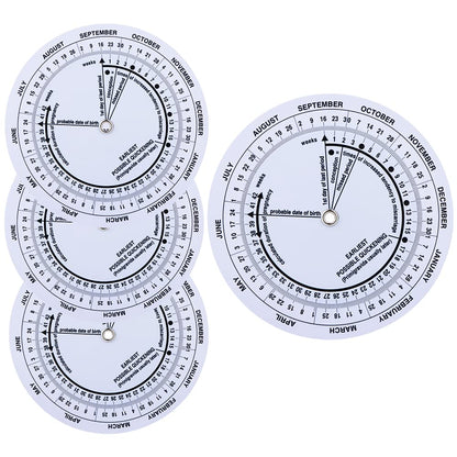 4 Pcs Pregnancy Wheel – Due Date Calculator for Moms, Doctors, Midwives, Nurses