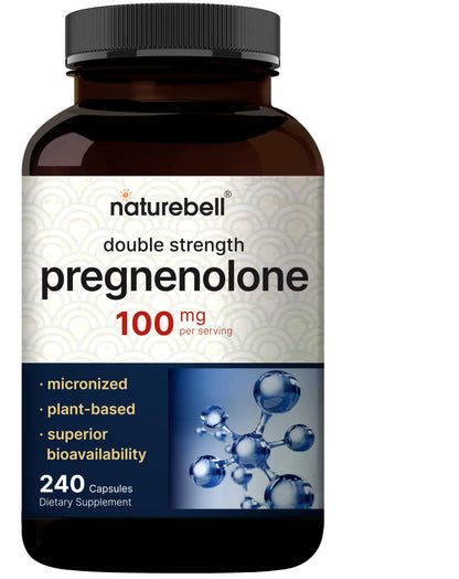 Pregnenolone 100mg – 240 Capsules | 99% Purity, Micronized, Plant-Based