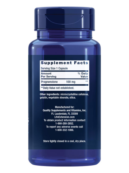 Life Extension Pregnenolone 100 mg - Hormone Balance & Cognitive Health