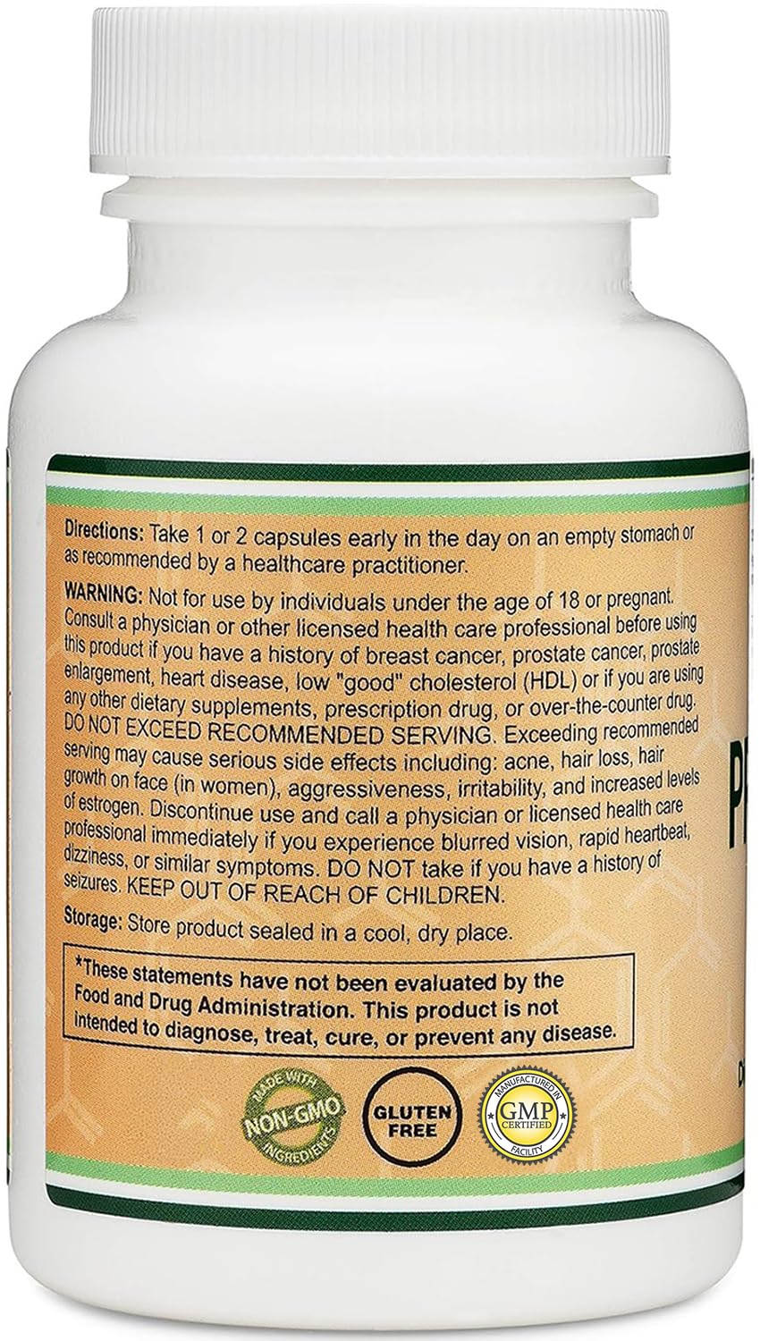 Pregnenolone 100mg per Serving — 120 Capsules (50mg per Capsule) Non-GMO, Third-Party Tested | Double Wood