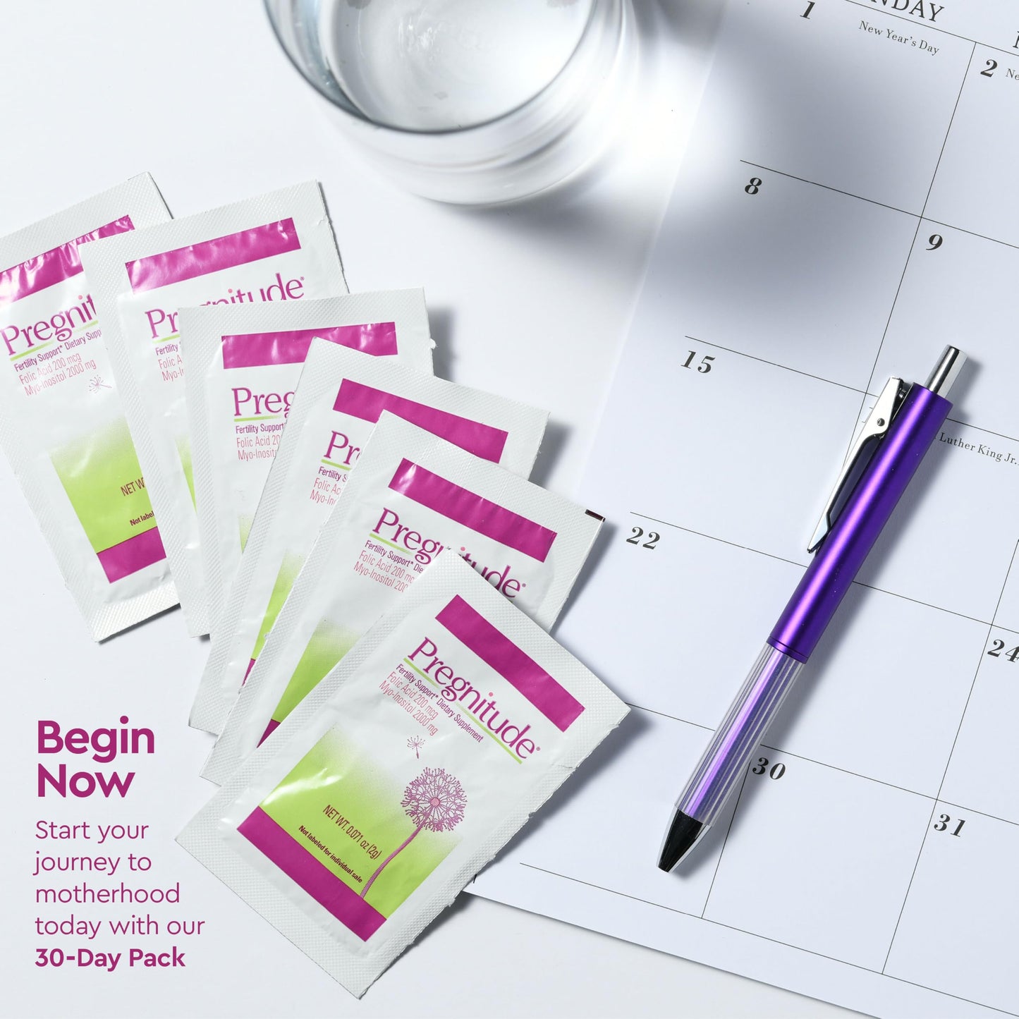 Pregnitude Reproductive Fertility Support – Promote Regular Ovulation & Egg Quality – 60 Packets (30 Day Supply)