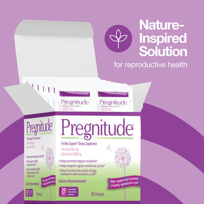 Pregnitude Reproductive Fertility Support – Promote Regular Ovulation & Egg Quality – 60 Packets (30 Day Supply)