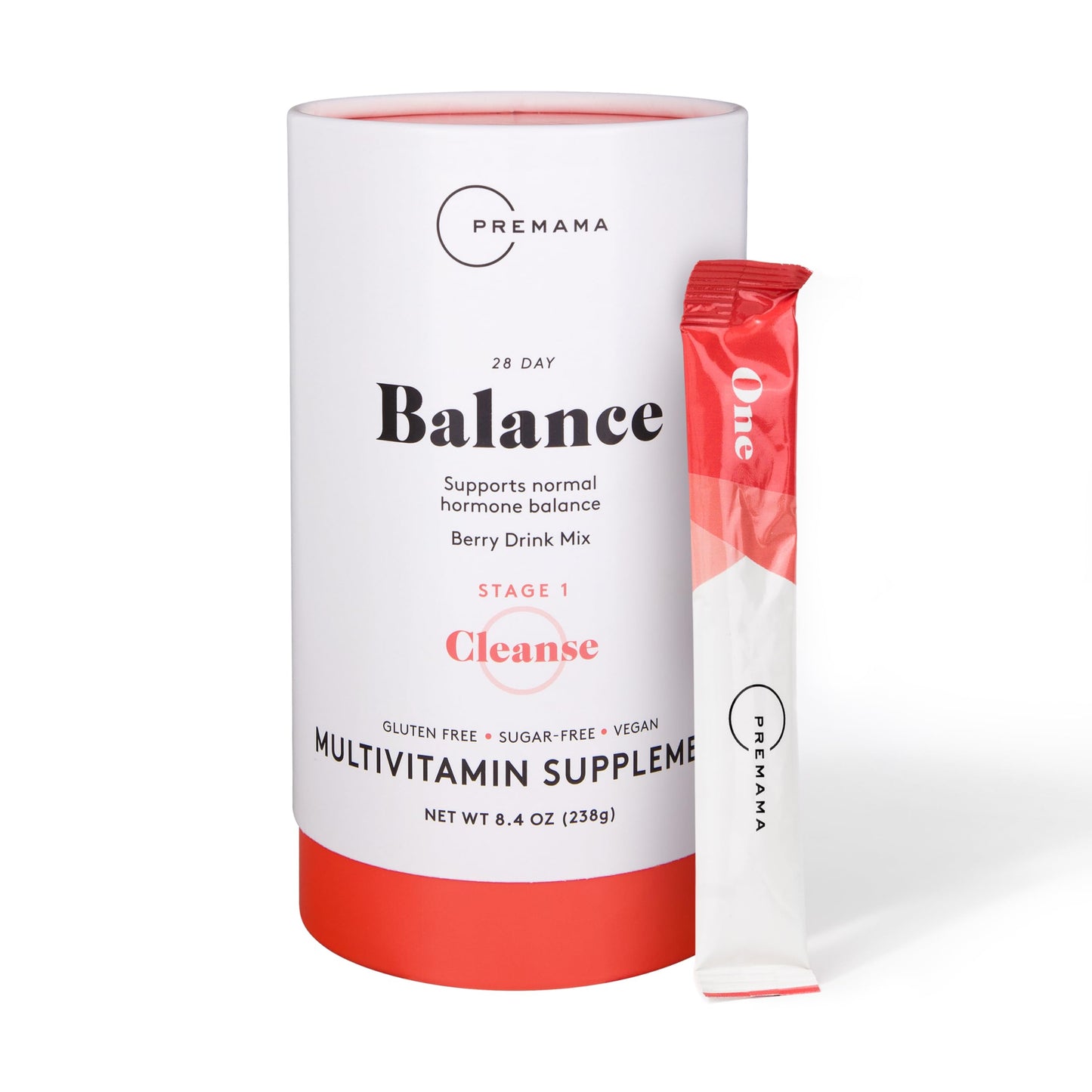 Premama Hormone Balance Berry Powder – Gluten-Free Multivitamin for Women, 28 Packets