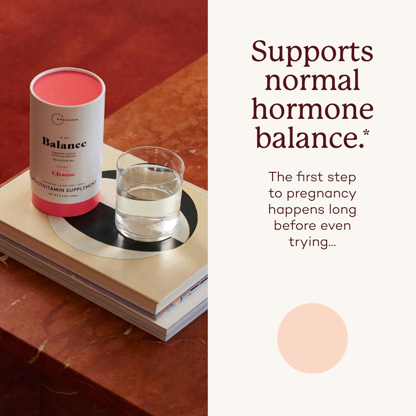 Premama Hormone Balance Berry Powder – Gluten-Free Multivitamin for Women, 28 Packets