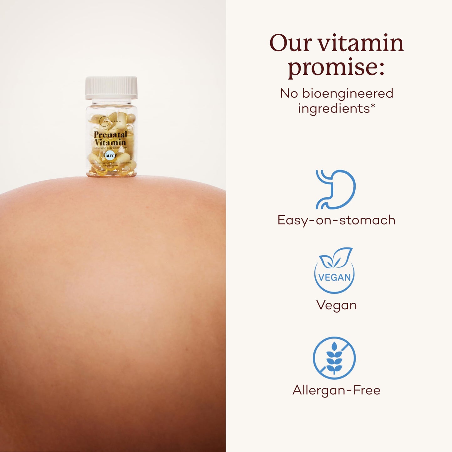 Premama Prenatal Vitamins for Women – Once-Daily Multivitamin with Folate & DHA | Vegan, Allergen-Free (28 Capsules)
