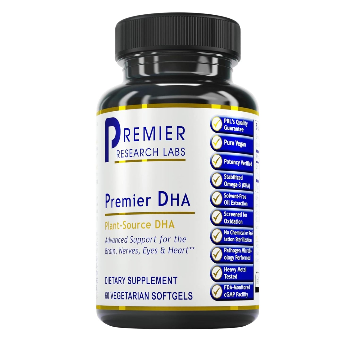 Premier DHA - Vegan Algae DHA for Brain, Eye & Heart Health