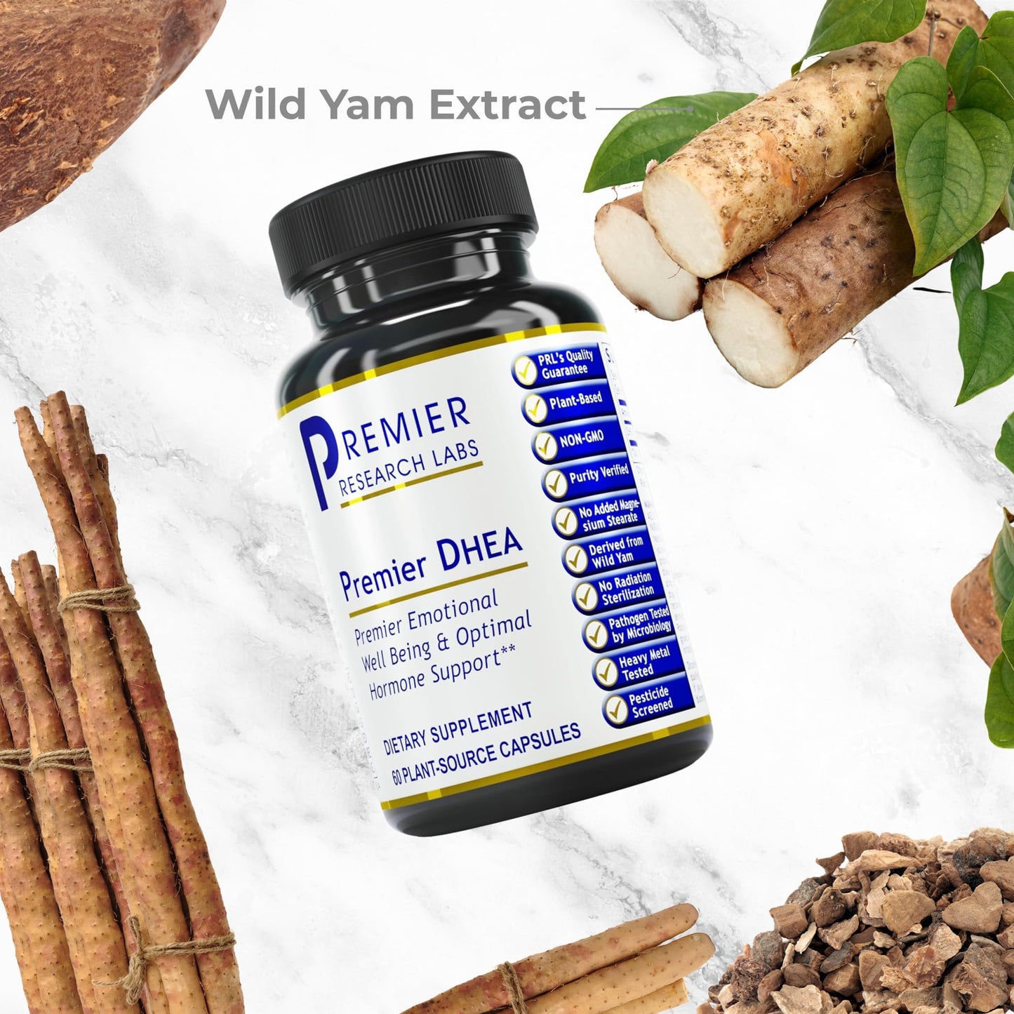 Premier DHEA 25mg for Men & Women – 60 Vegan Capsules | Premier Research Labs