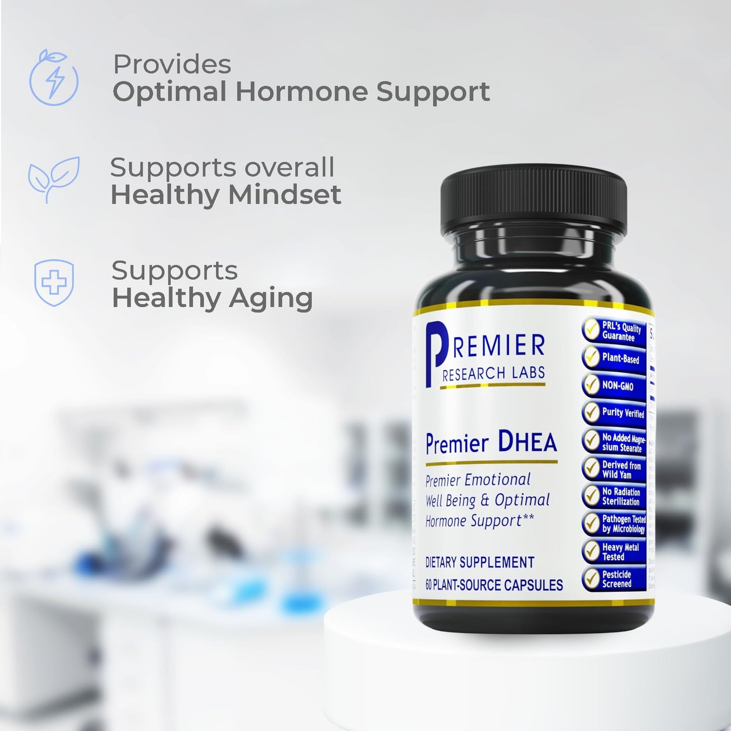 Premier DHEA 25mg for Men & Women – 60 Vegan Capsules | Premier Research Labs