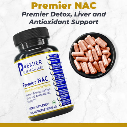 Premier NAC Supplement | N-Acetyl Cysteine 300mg | Liver & Immune Support | 60 Veggie Capsules | Premier Research Labs