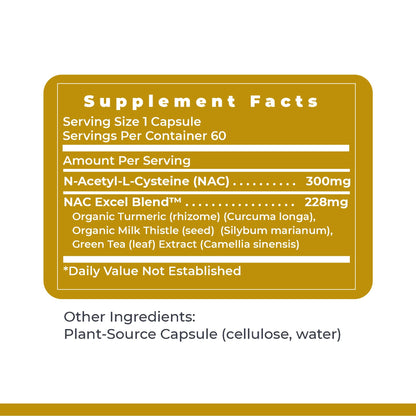 Premier NAC Supplement | N-Acetyl Cysteine 300mg | Liver & Immune Support | 60 Veggie Capsules | Premier Research Labs