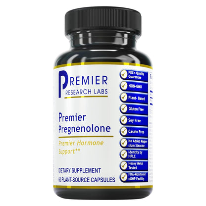 Premier Pregnenolone 100mg - Hormone Support for Women & Men | 60 Veg Capsules