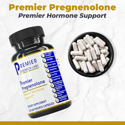 Premier Pregnenolone 100mg - Hormone Support for Women & Men | 60 Veg Capsules