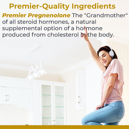 Premier Pregnenolone 100mg - Hormone Support for Women & Men | 60 Veg Capsules