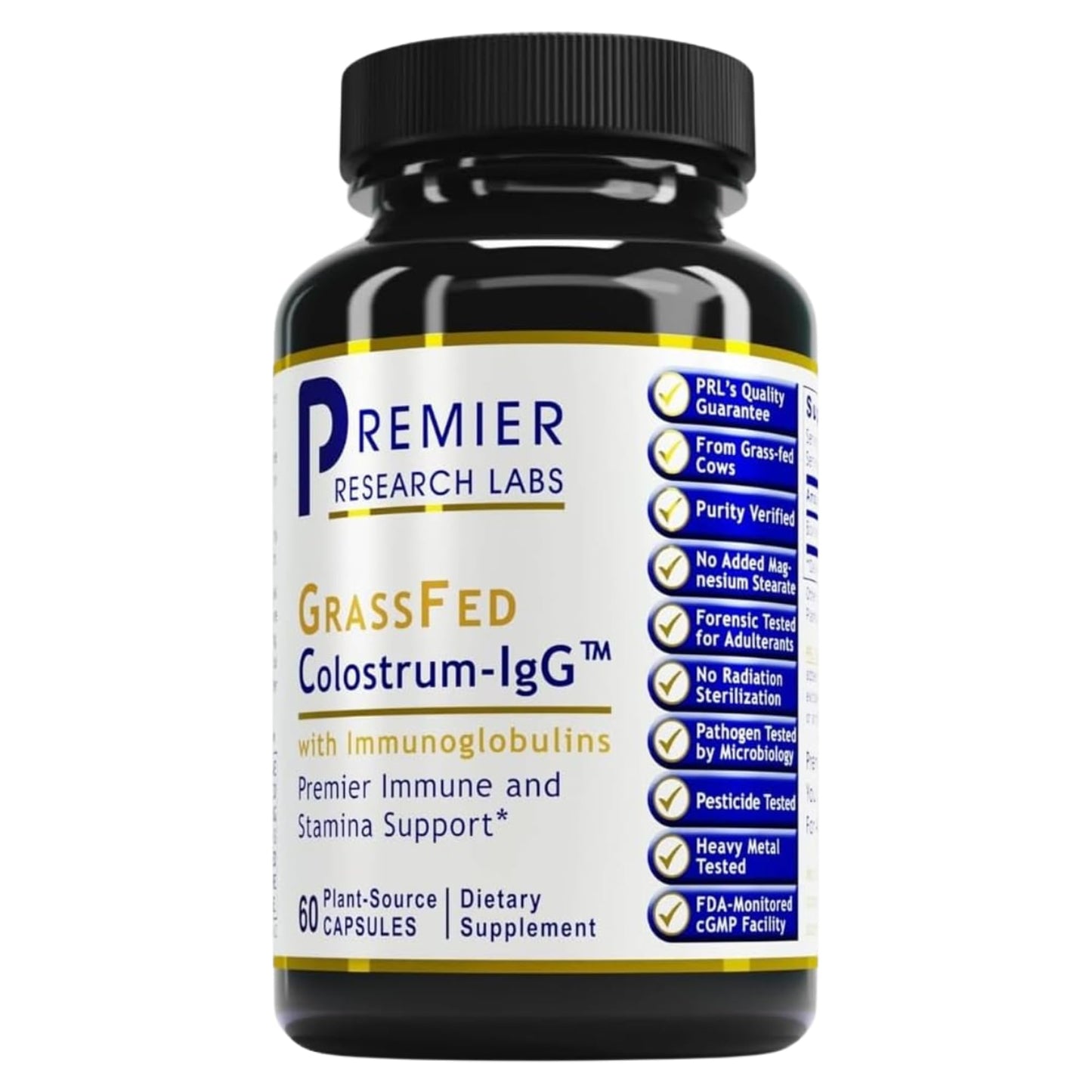 Premier Research Labs Colostrum-IgG - Bovine Colostrum for Immune Health | 60 Capsules