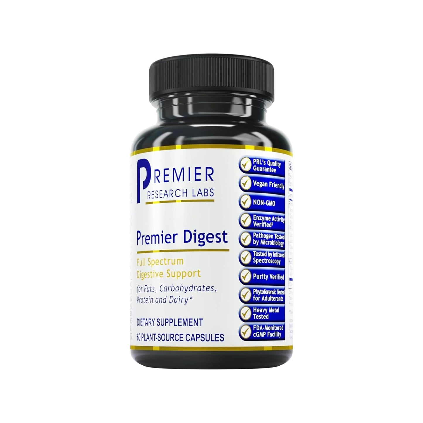 Premier Research Labs Active Digestive Enzymes – Full-Spectrum Digestive Support | 60 Plant-Sourced Capsules