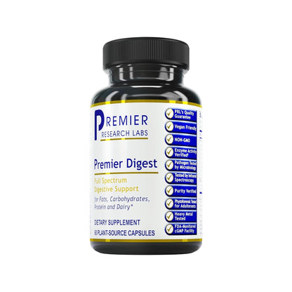 Premier Research Labs Active Digestive Enzymes – Full-Spectrum Digestive Support | 60 Plant-Sourced Capsules