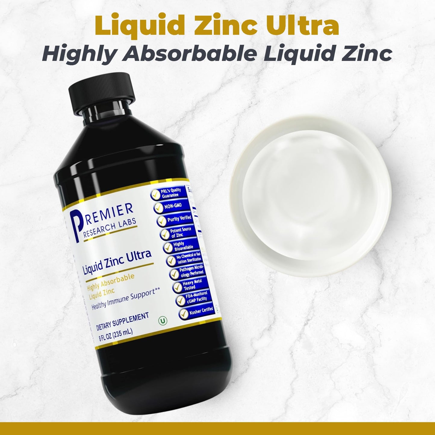 Premier Research Labs Liquid Zinc Ultra Drops - Immune Support for Adults & Kids (8 oz)