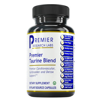 Premier Research Labs Taurine Blend | L-Taurine Supplement for Liver, Heart & Brain Health - 90 Vegetarian Capsules