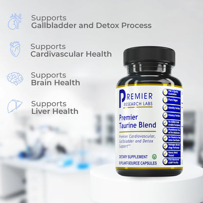 Premier Research Labs Taurine Blend | L-Taurine Supplement for Liver, Heart & Brain Health - 90 Vegetarian Capsules