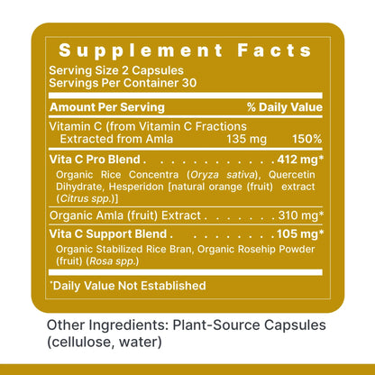 Premier Research Labs Vitamin C Supplement — Natural Whole-Food Vitamin C with Bioflavonoids & Organic Ingredients, 60 Vegetarian Capsules BritishVita | Premium UK Vitamins & Wellness Supplements