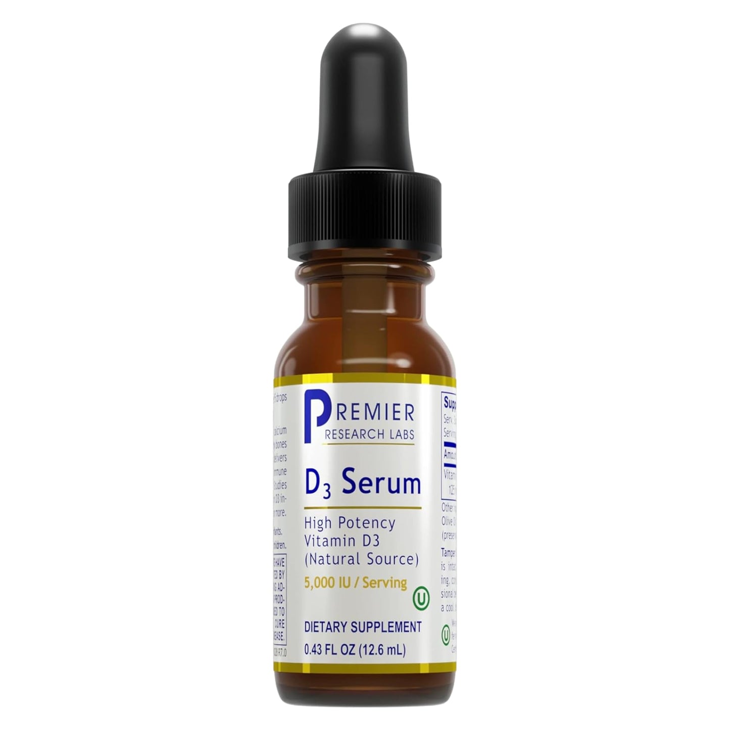 Premier Research Labs Vitamin D3 Serum – 5,000 IU Liquid Drops (0.43 fl oz)