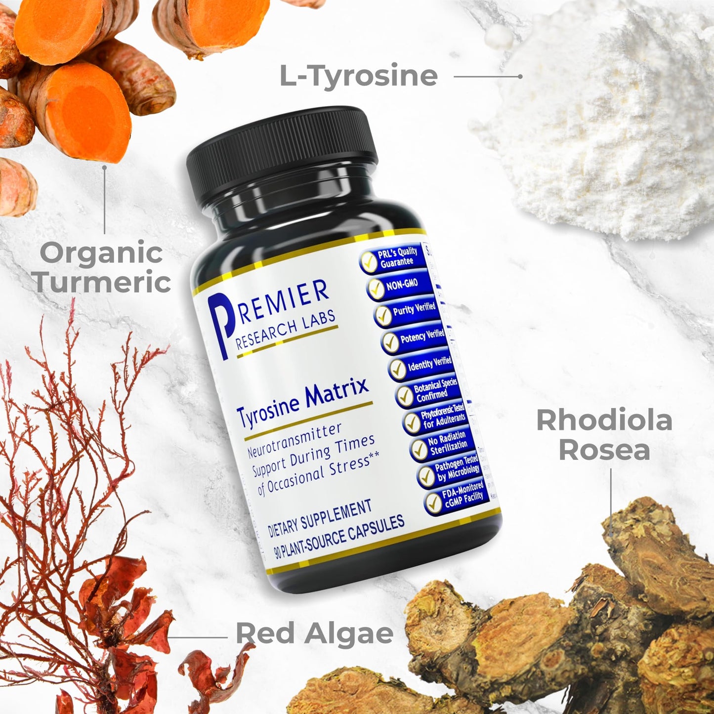 Premier Tyrosine Matrix – L-Tyrosine 944mg Capsules, 90 Vegetarian Capsules