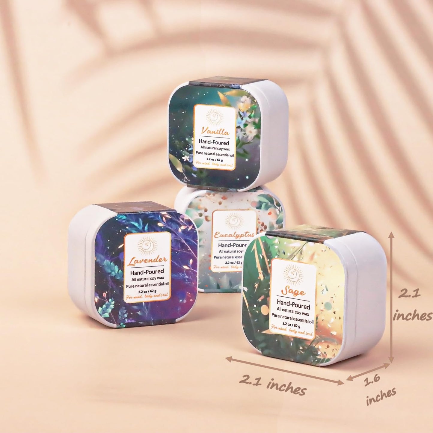 Premium 8-Pack Organic Aromatherapy Candles – Hand-Poured Soy Wax