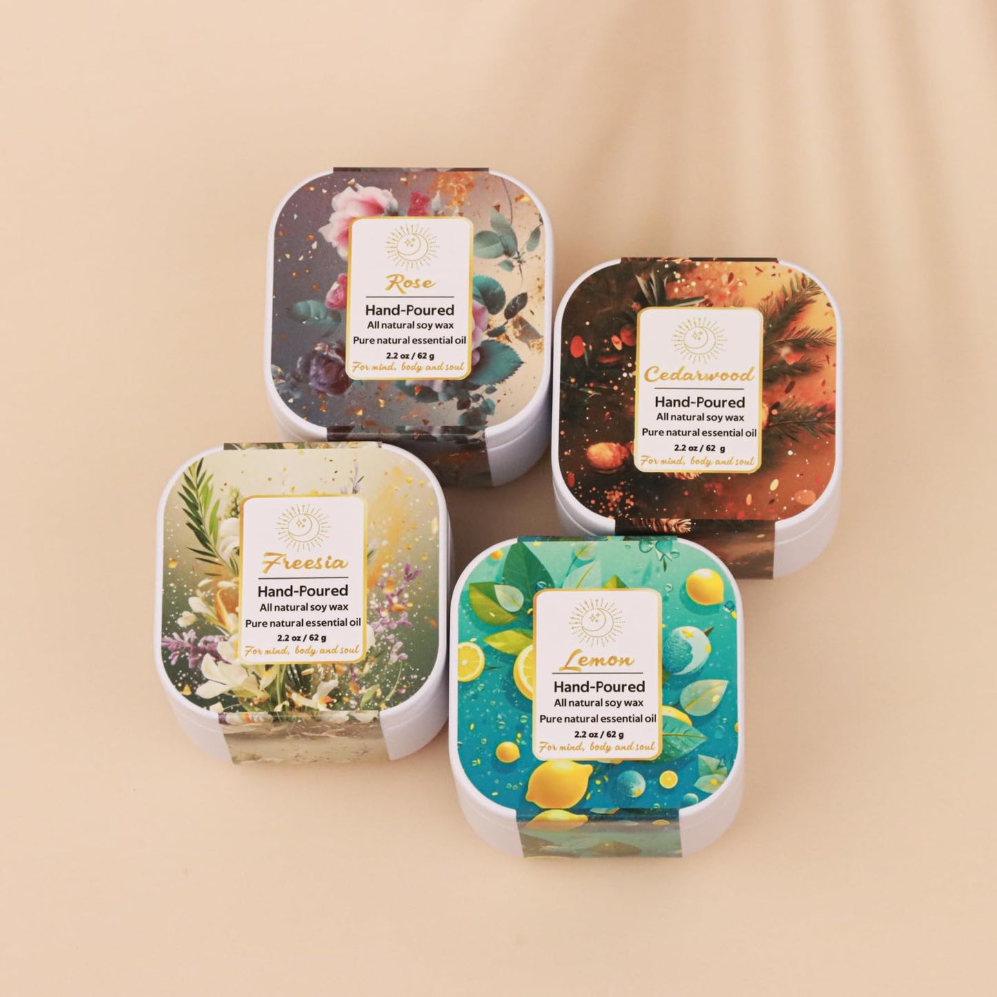Premium 8-Pack Organic Aromatherapy Candles – Hand-Poured Soy Wax