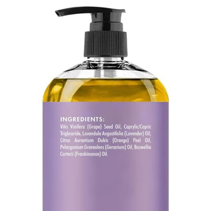 MAJESTIC PURE Lavender Massage Oil - 8 oz | Relaxing & Natural Oils for Massage Therapy
