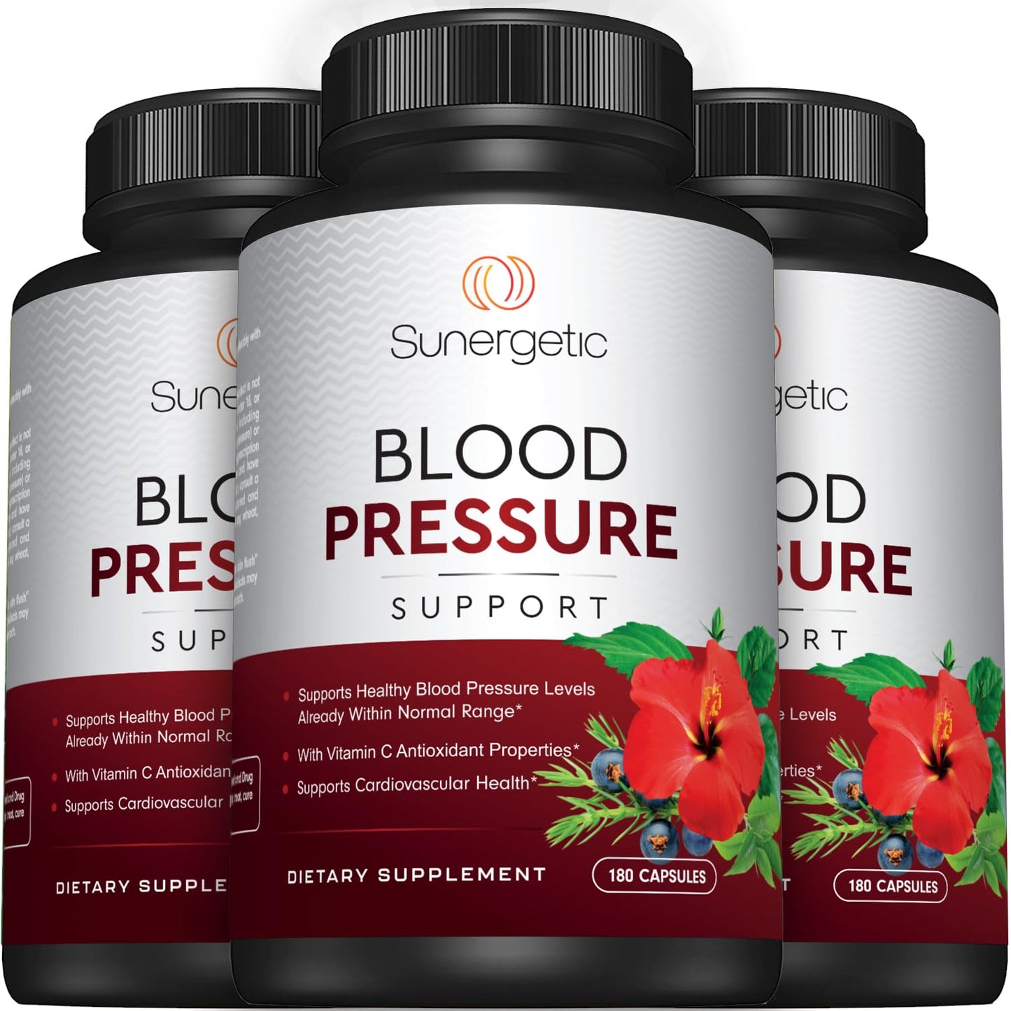 Premium Blood Pressure Support — Garlic, Hawthorn & Hibiscus (180 Capsules)