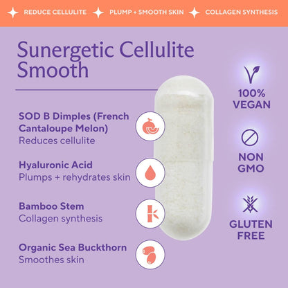 Premium Cellulite Supplement – Anti Cellulite Capsules For Women – Supports Skin Smoothing, Smooth Legs, Reduces Cellulite & Promotes Collagen Production – Clinically Studied Melon SOD – 30 Count