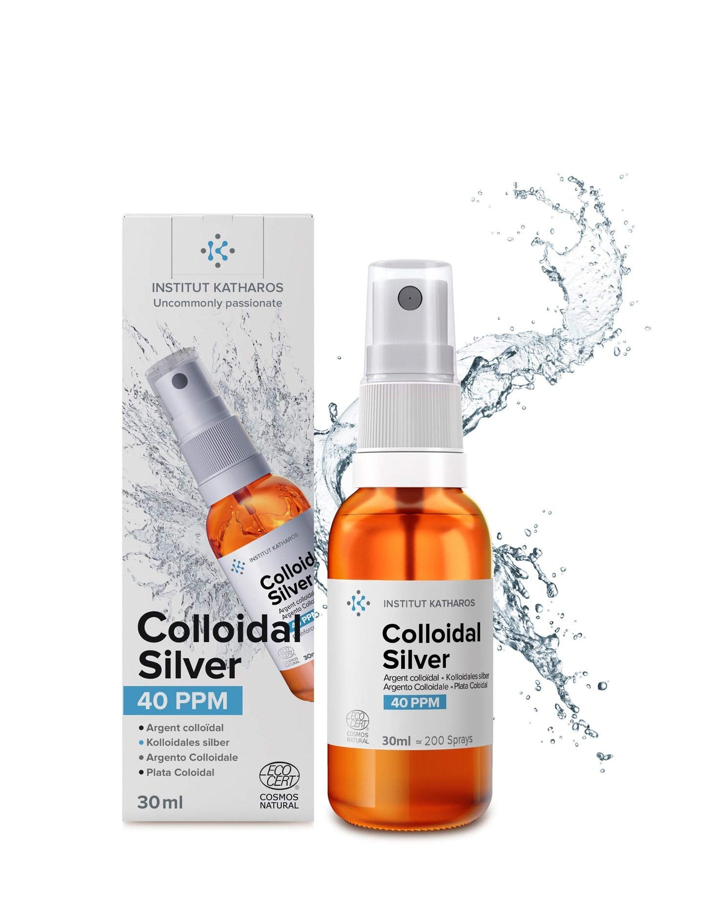 Premium Colloidal Silver Spray 40 PPM - 1 oz | 100% Natural | Includes Free E-book | Lab Certified