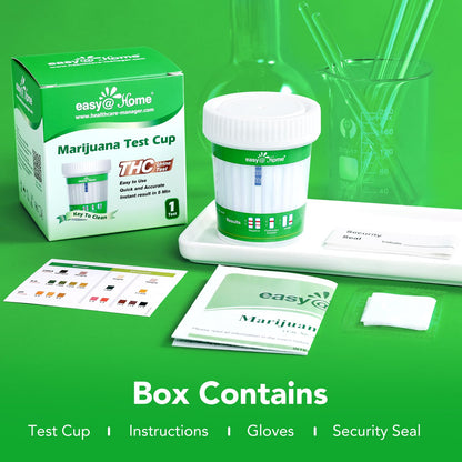 Easy@Home THC Urine Test Cup – 5-Minute Marijuana Drug Screen (1 Pack) #ECTH4-114A3