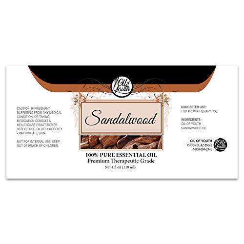 Oil of Youth Sandalwood Essential Oil - Therapeutic Grade, 4 fl oz