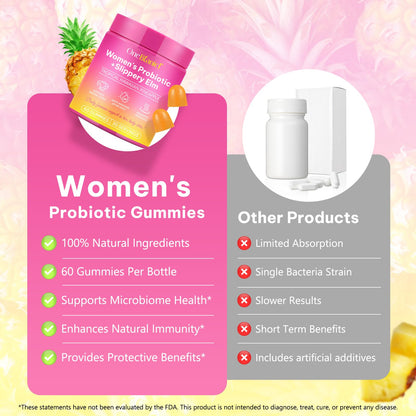 Premium Feminine Balance Gummies – Probiotic Vaginal pH Support | Vegan & Gluten-Free | 60 Count