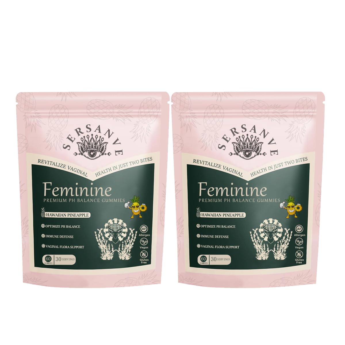 Premium Feminine Balance Gummies - 2 Pack (120 Gummies) | Immune Support, Vegan & Gluten-Free