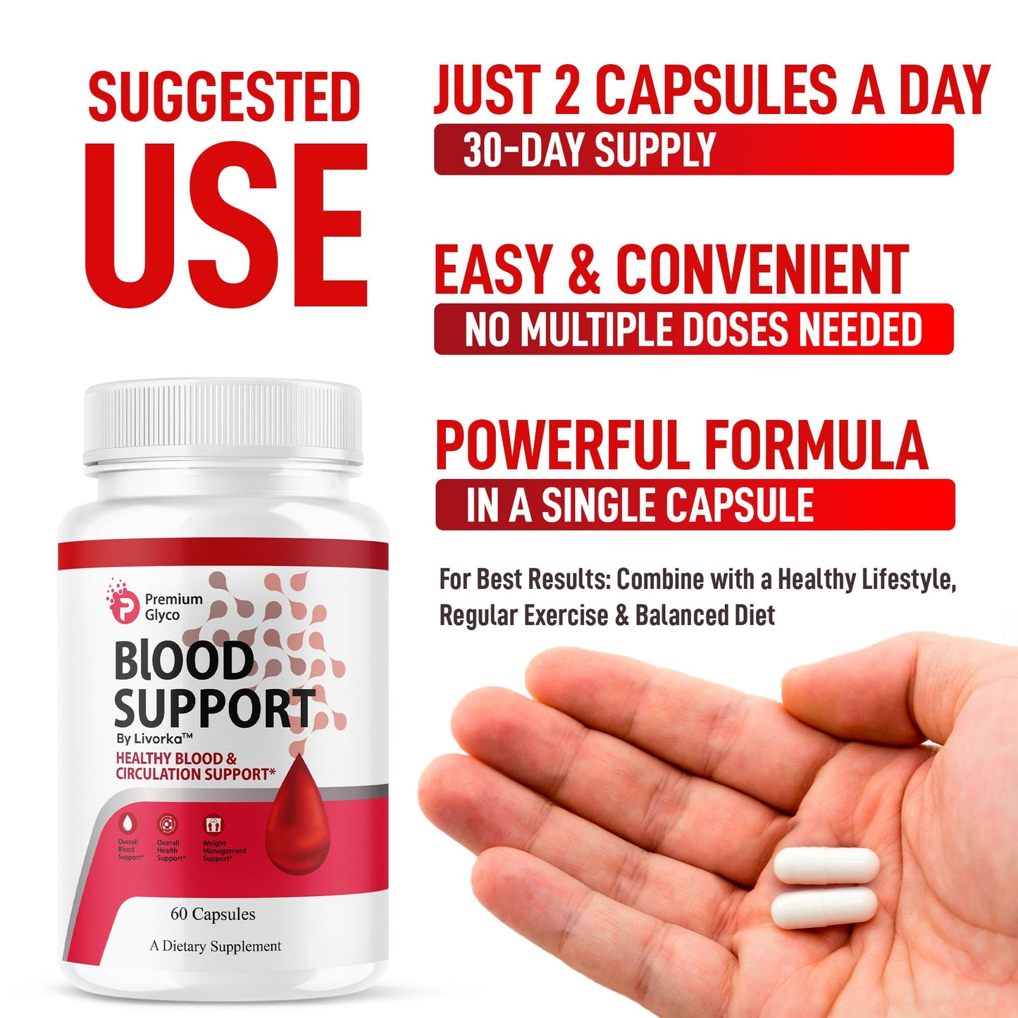 (2 Pack) Premium Glyco Capsules - Official PremiumGlyco Blood Support, 120 Capsules
