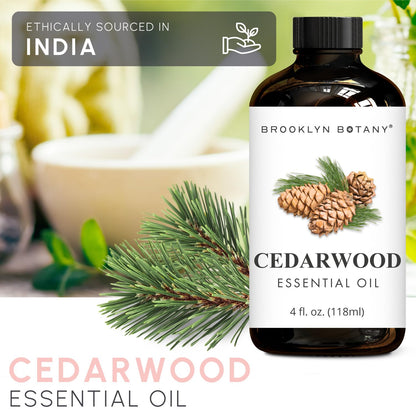 Brooklyn Botany Cedarwood Essential Oil - 4 fl oz - Pure & Natural - Premium Grade