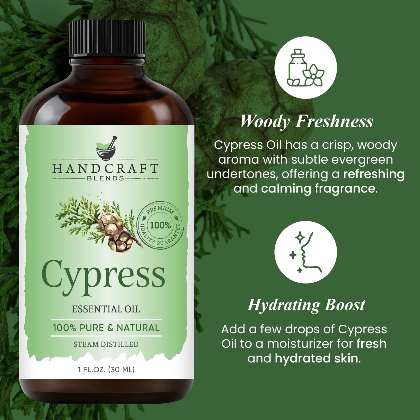 Cypress Essential Oil – Handcraft Blends, 1 fl oz | 100% Pure & Natural, Premium Grade