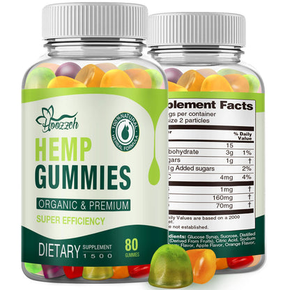 Premium Hemp Gummies High Potency – Sleep, Pain & Anxiety Relief (1-Pack) | Vegan & Gluten Free