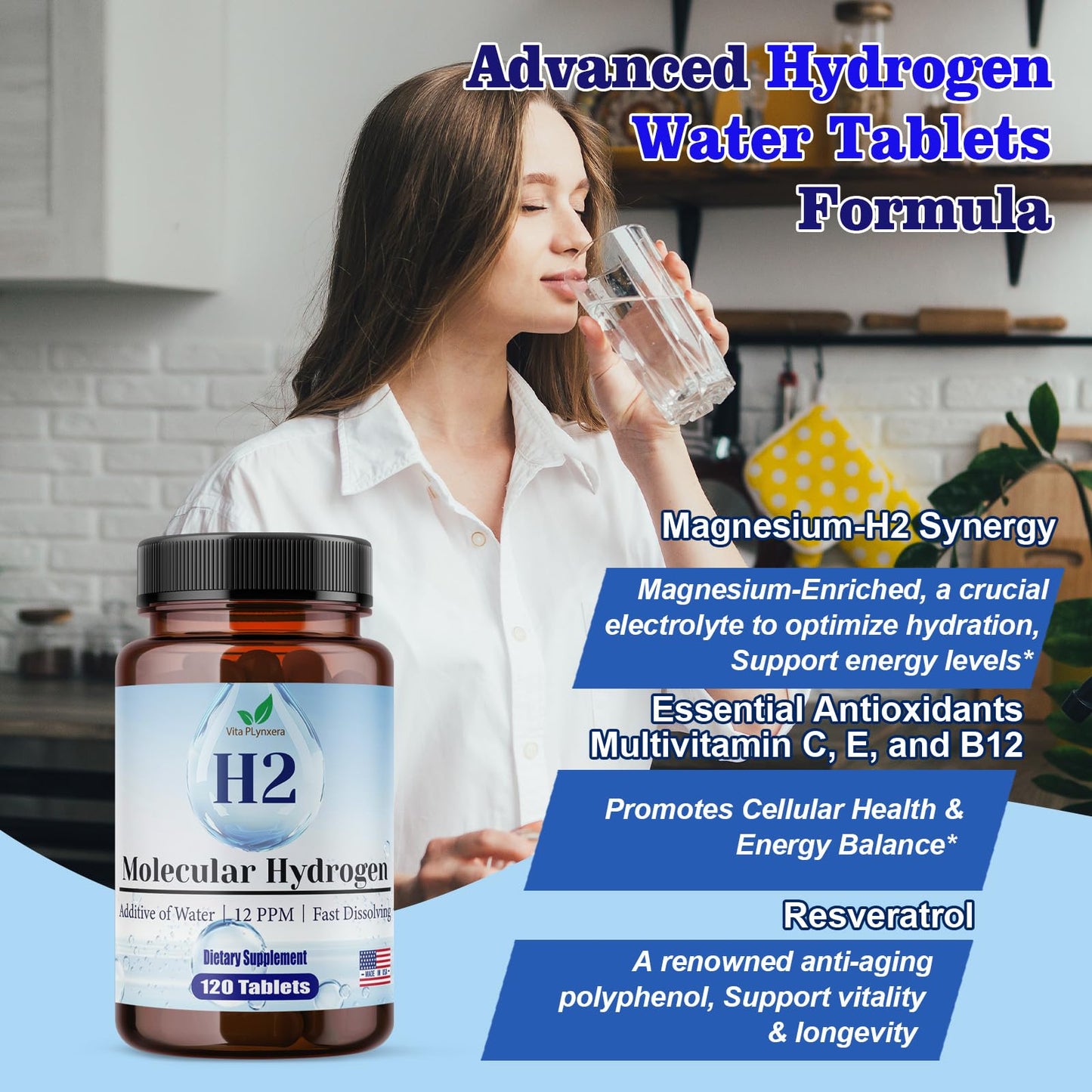 Premium Hydrogen Water Tablets – 12ppm H2 with Magnesium & Antioxidants