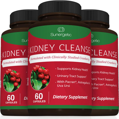 Premium Kidney Cleanse Supplement with Cranberry – Kidney & Urinary Support (60 Vegetarian Capsules)