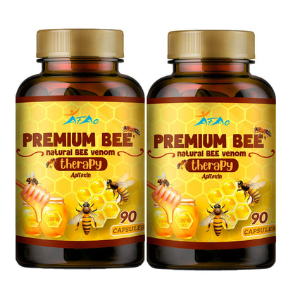 Premium Natural Bee Venom with Glucosamine Sulfate – 90 Capsules Pack of 2 | Joint Support & Manuka Honey