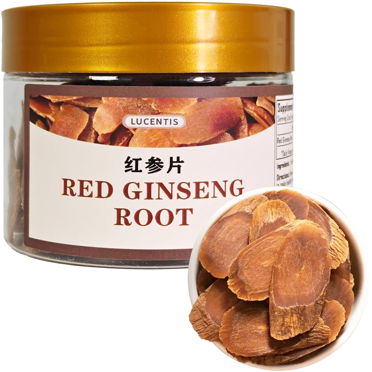 Premium Panax Red Ginseng Root (6 Years) - Sliced 3.53 oz, Korean Red-Ginseng Roots